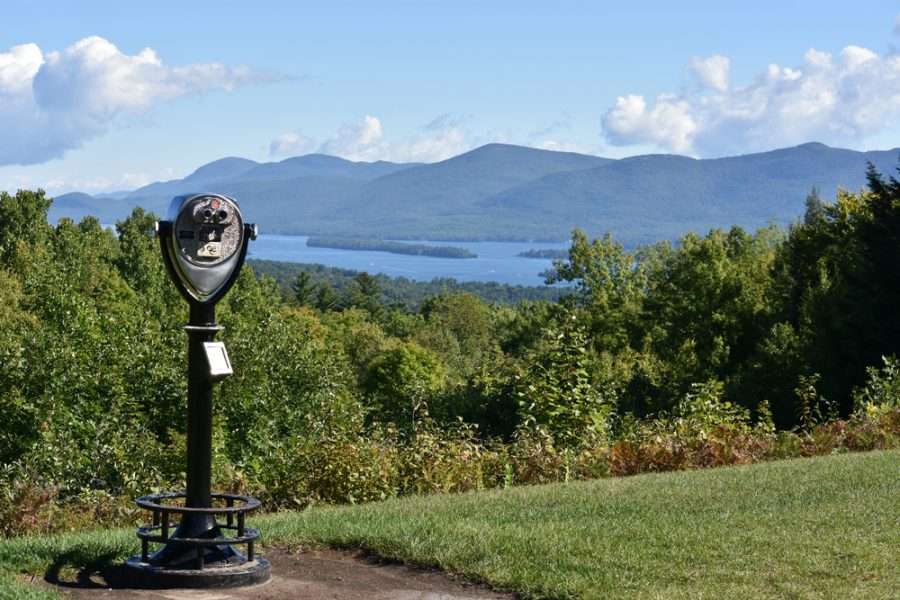 Adirondaks with view of Lake George